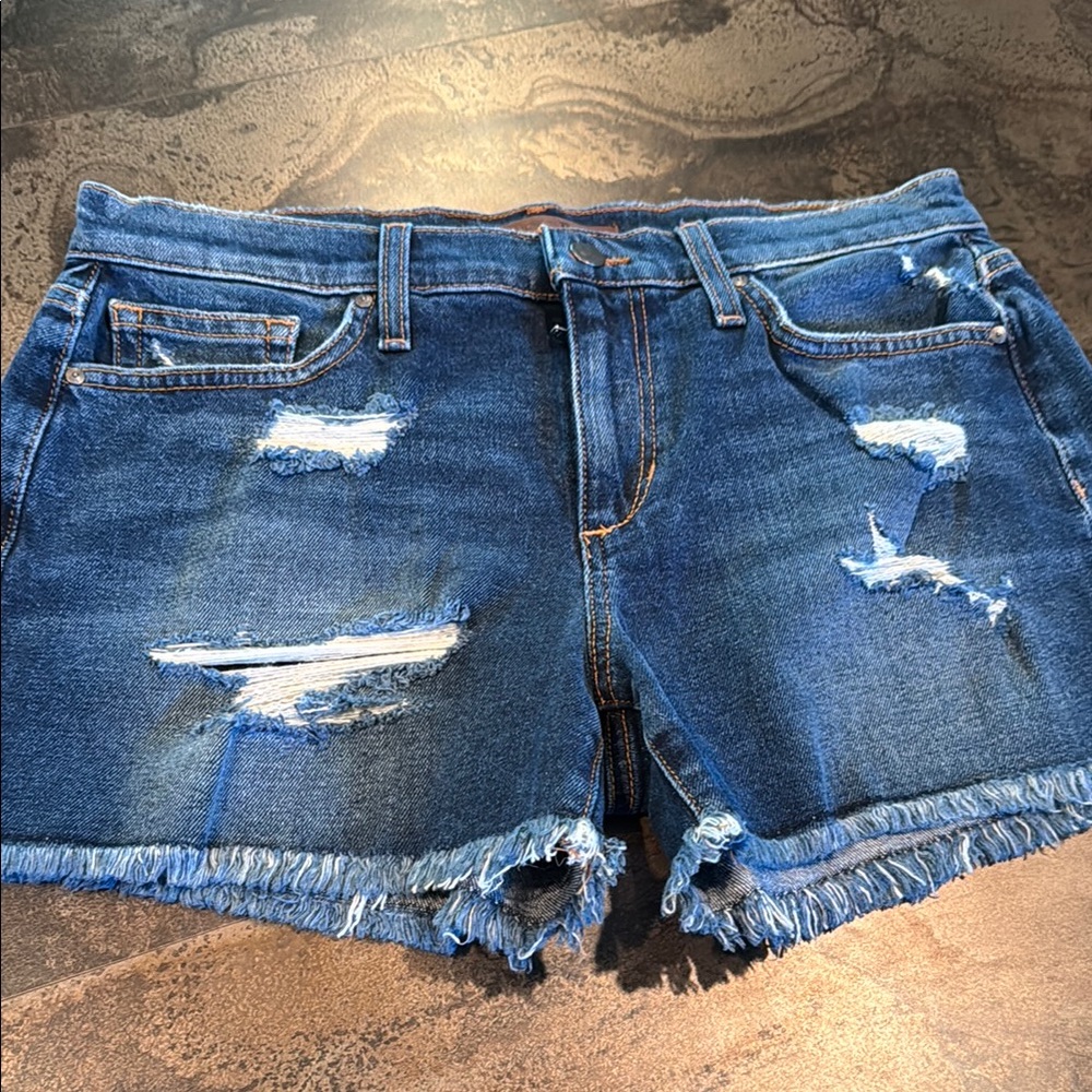 Joe's Jeans Blue Distressed Jean Shorts
